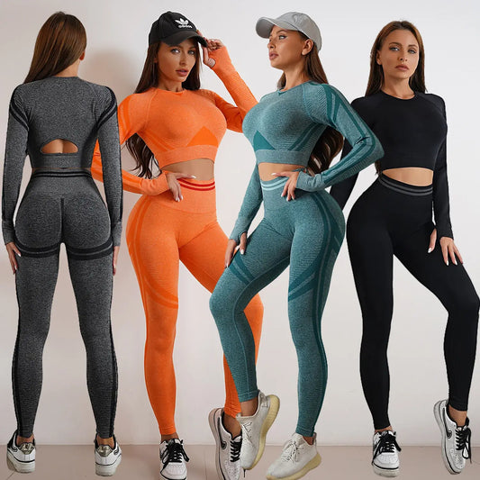 Seamless Yoga Sets Sports Fitness High Waist