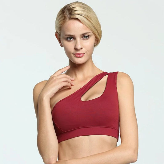 One-Shoulder Yoga Sports Bra